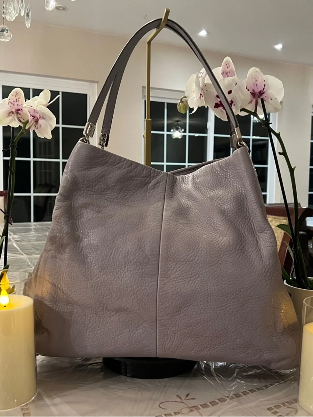 Coach Madison Phoebe Gray Pebbled Leather Hobo Shoulder Bag Luxe Boutique ~ EUC